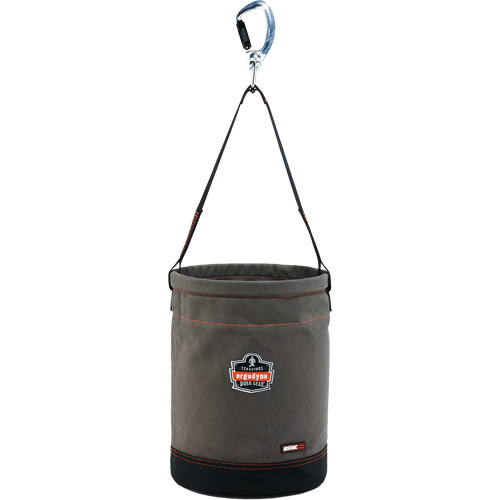 Arsenal&reg; 5940 Swiveling Carabiner Hoist Bucket, Canvas, 12.5" Dia. x 17" H, 150 lbs. Load Rating Helyx Safety & Industrial Supplies
