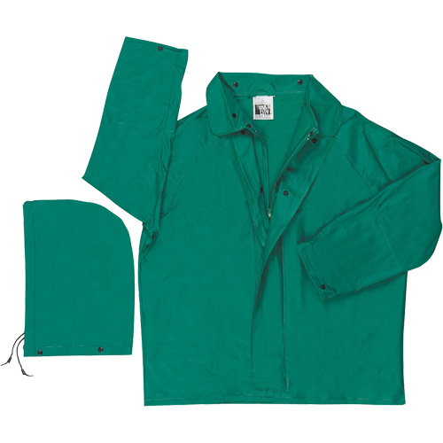 Dominator Limited Flammability Rain Jacket, Polyester/PVC, Large, Green Helyx Safety & Industrial Supplies