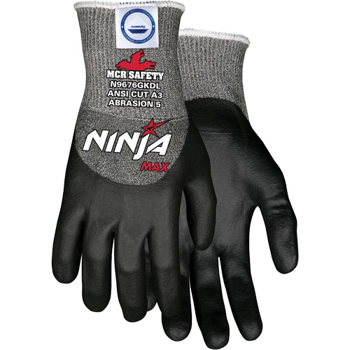 Ninja&reg; Max Cut Resistant Gloves, Size Medium, 10 Gauge, Bi-Polymer Coated, Dyneema&reg; Shell, ASTM ANSI Level A3 Helyx Safety & Industrial Supplies