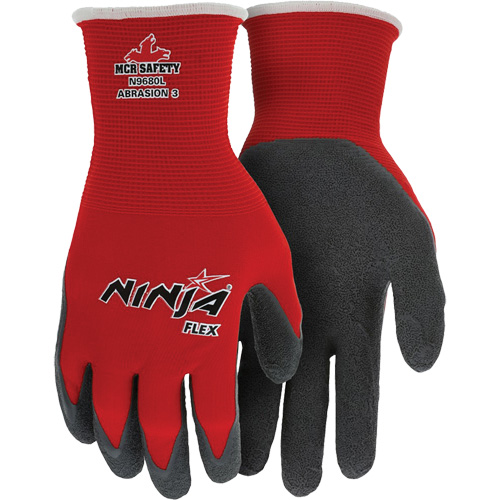 Gants enduits Flex Ninja, Grand, R&ecirc;vetement Latex de caoutchouc, Calibre 15, Enveloppe en Nylon Helyx Safety & Industrial Supplies
