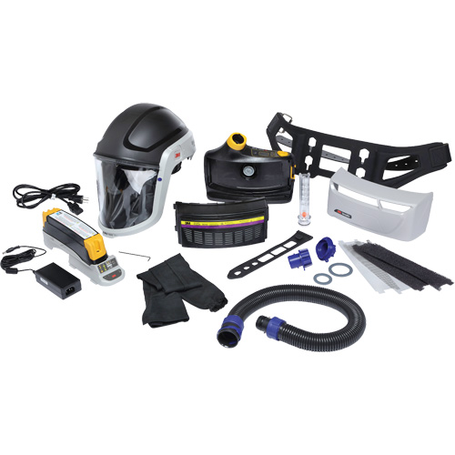 Trousse de respirateur d&eacute;puration dair propuls&eacute; pour lindustrie lourde Versaflo, Capuchon & visi&egrave;re, Pile Lithium-ion Helyx Safety & Industrial Supplies