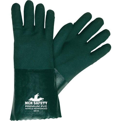 Gants r&eacute;sistants aux produits chimiques, Taille Grand, 14" lo, PVC, Doublure en Jersey Helyx Safety & Industrial Supplies