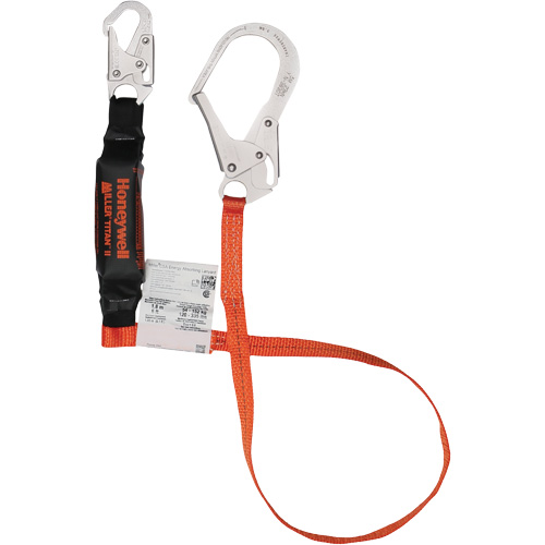 Titan Shock-Absorbing Lanyard, 6', Locking Rebar Hook Center, Locking Snap Hook Leg Ends, Polyester Helyx Safety & Industrial Supplies