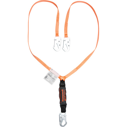 Titan Shock-Absorbing Lanyard, 6', Locking Snap Hook Center, Locking Snap Hook Leg Ends, Polyester Helyx Safety & Industrial Supplies