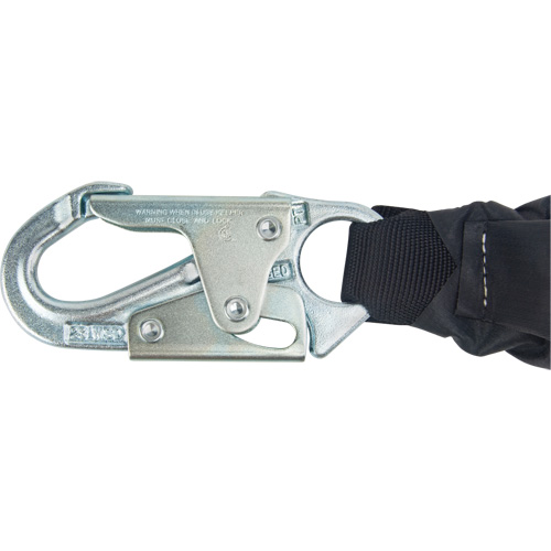 Miller&reg; HP Shock-Absorbing Lanyard, 4', Locking Rebar Hook Center, Locking Snap Hook Leg Ends, Polyester Helyx Safety & Industrial Supplies