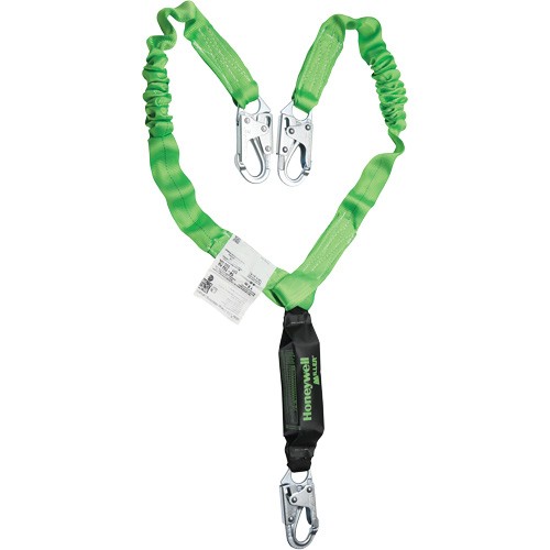 Miller&reg; StretchStop&reg; Shock-Absorbing Lanyard, 6', Locking Snap Hook Center, Locking Snap Hook Leg Ends, Polyester Helyx Safety & Industrial Supplies