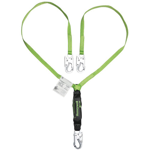 Miller&reg; HP Shock-Absorbing Lanyard, 4', Locking Snap Hook Center, Locking Snap Hook Leg Ends, Polyester Helyx Safety & Industrial Supplies