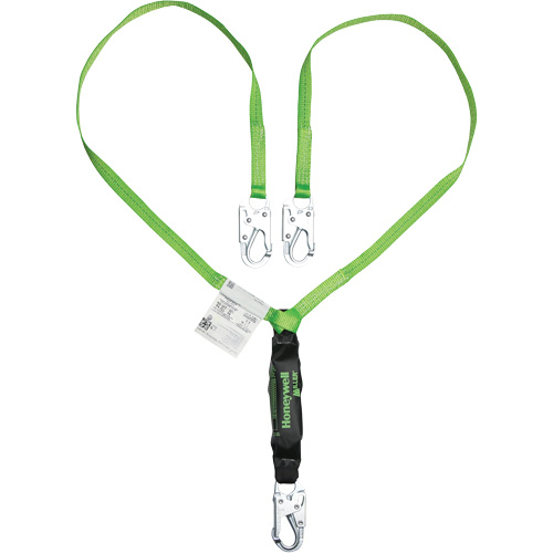 Miller&reg; HP Shock-Absorbing Lanyard, 6', Locking Snap Hook Center, Locking Snap Hook Leg Ends, Polyester Helyx Safety & Industrial Supplies