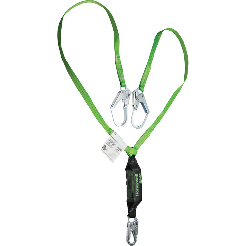 Miller&reg; HP Shock-Absorbing Lanyard, 6', Locking Rebar Hook Center, Locking Snap Hook Leg Ends, Polyester Helyx Safety & Industrial Supplies