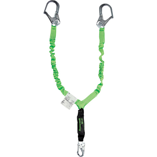 Miller&reg; StretchStop&reg; Shock-Absorbing Lanyard, 6', Scaffold Hook Center, Locking Snap Hook Leg Ends, Polyester Helyx Safety & Industrial Supplies