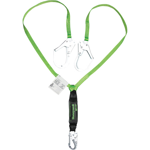 Miller&reg; HP Shock-Absorbing Lanyard, 6', Scaffold Hook Center, Locking Snap Hook Leg Ends, Polyester Helyx Safety & Industrial Supplies