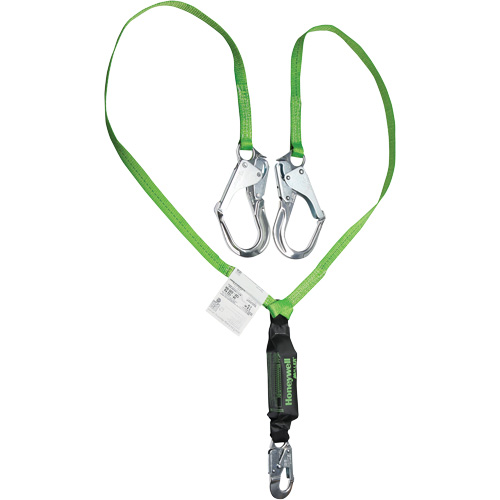 Miller&reg; HP Shock-Absorbing Lanyard, 6', Locking Rebar Hook Center, Locking Snap Hook Leg Ends, Polyester Helyx Safety & Industrial Supplies