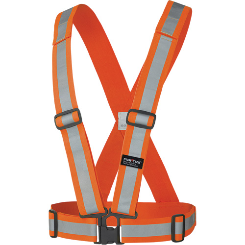 5591 Adjustable Safety Sash, High Visibility Orange, Silver Reflective Colour, One Size Helyx Safety & Industrial Supplies
