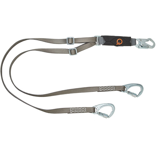 V-Series Tie-Back Lanyard, 6', Carabiner Center, Snap Hook Leg Ends, Nylon Helyx Safety & Industrial Supplies