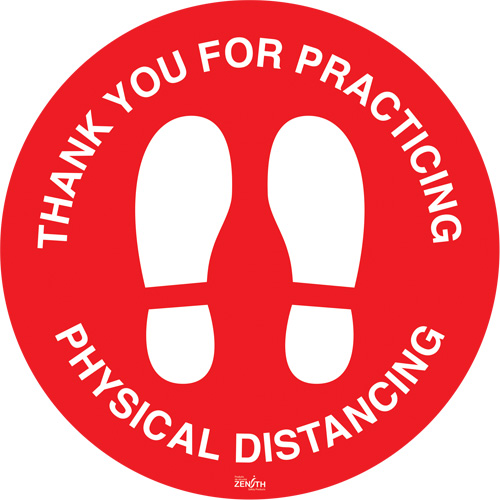 "Physical Distancing" Floor Sign, Adhesive, English with Pictogram Helyx Safety & Industrial Supplies