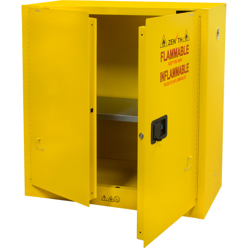Flammable Storage Cabinet, 30 gal., 2 Door, 43" W x 44" H x 18" D Helyx Safety & Industrial Supplies