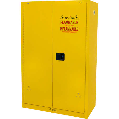 Flammable Storage Cabinet, 45 gal., 2 Door, 43" W x 65" H x 18" D Helyx Safety & Industrial Supplies