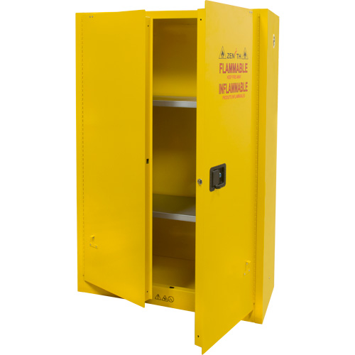 Flammable Storage Cabinet, 45 gal., 2 Door, 43" W x 65" H x 18" D Helyx Safety & Industrial Supplies