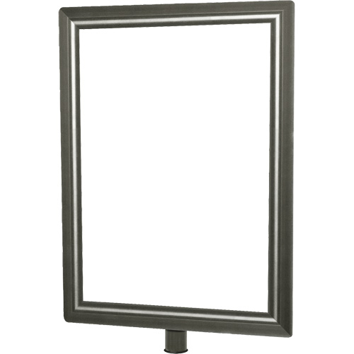 Porte-enseigne vertical robuste pour montant classique, Chrome satin&eacute; Helyx Safety & Industrial Supplies