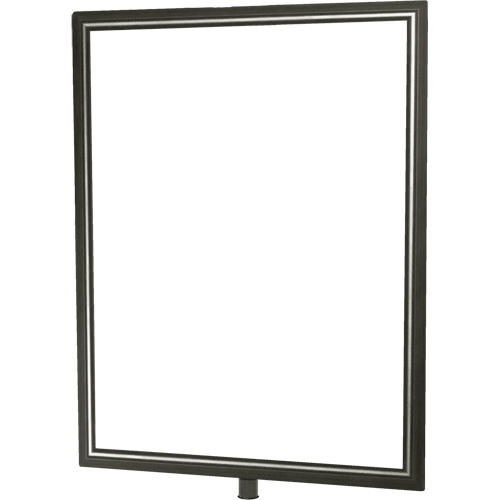 Porte-enseigne vertical robuste pour montant classique, Chrome satin&eacute; Helyx Safety & Industrial Supplies