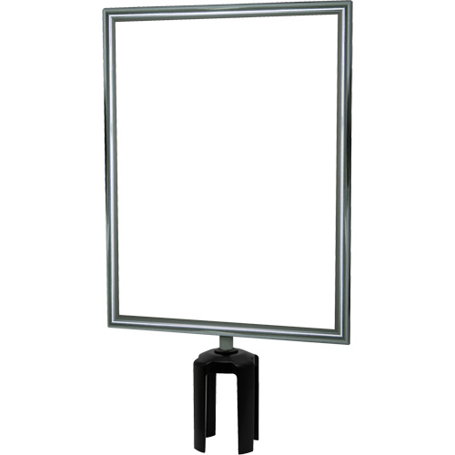 Porte-enseigne vertical robuste avec adaptateur pour poteaux Tensabarrier, Chrome poli Helyx Safety & Industrial Supplies