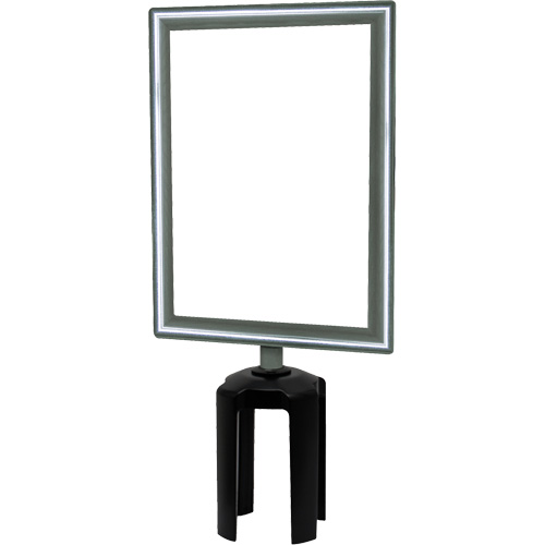 Porte-enseigne vertical robuste avec adaptateur pour poteaux Tensabarrier, Chrome poli Helyx Safety & Industrial Supplies