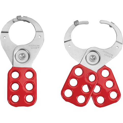 Tabbed Steel Lockout Hasp, Red Helyx Safety & Industrial Supplies
