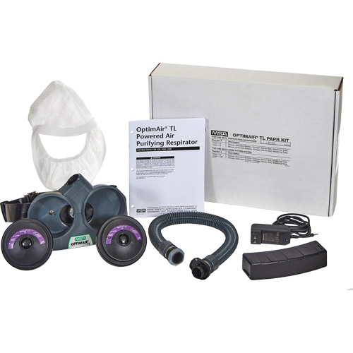 Trousse d'intervention d'APR &agrave; &eacute;puration d'air motoris&eacute; OptimAir TL, Capuchon & visi&egrave;re, Pile Lithium-ion Helyx Safety & Industrial Supplies