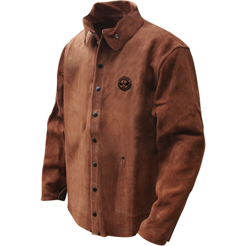 Gander Brand Split Cowhide Welding Jacket, Leather, 4X-Large, Brown Helyx Safety & Industrial Supplies