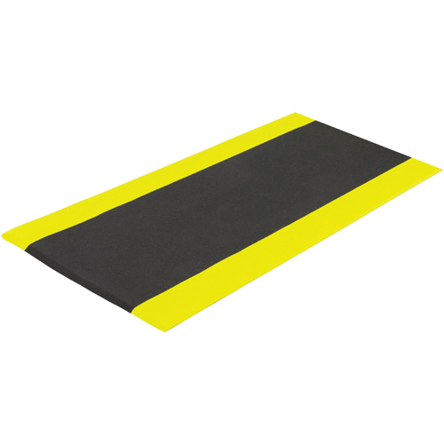 Airsoft Anti-Fatigue Mat, Pebbled, 3' x 5' x 3/8", Black/Yellow, PVC Sponge Helyx Safety & Industrial Supplies