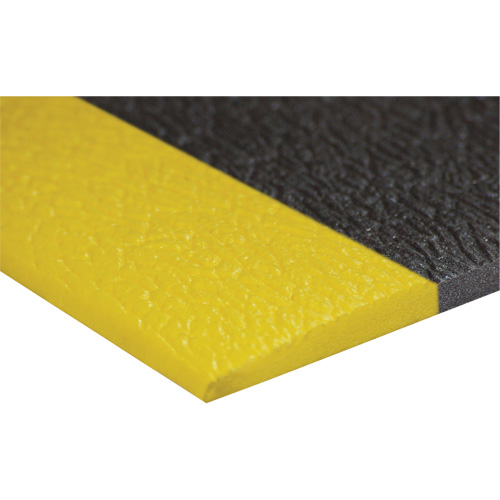 Airsoft Anti-Fatigue Mat, Pebbled, 3' x 5' x 3/8", Black/Yellow, PVC Sponge Helyx Safety & Industrial Supplies