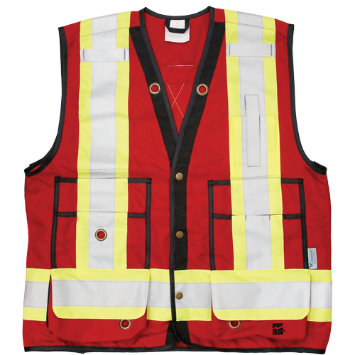 Veste d'arpenteur Open Road, Rouge, Grand, Polyester Helyx Safety & Industrial Supplies