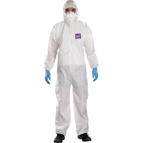 Combinaisons avec col Alphatec Microchem, Grand, Blanc, SMS Helyx Safety & Industrial Supplies