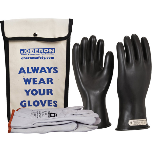Class 0 Rubber Electrical Glove Kit, 10, 11" L, 20 cal/cm², NFPA 70E Helyx Safety & Industrial Supplies