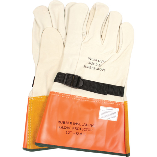 Leather Protector Gloves with Strap, Size 8, 12" L Helyx Safety & Industrial Supplies
