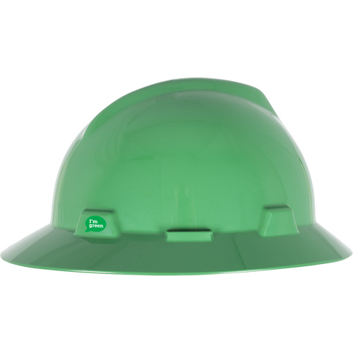 V-Gard&reg; GREEN Slotted Full Brim Hard Hat, Meets CSA Type 1, Ratchet Suspension Helyx Safety & Industrial Supplies
