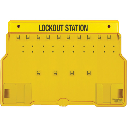 Trilingual Covered Lock Station, None Padlocks, 10 Padlock Capacity, Padlocks Not Included Helyx Safety & Industrial Supplies