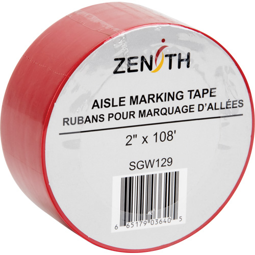 Ruban pour marquage d'all&eacute;es, 2" x 108', PVC, Rouge Helyx Safety & Industrial Supplies