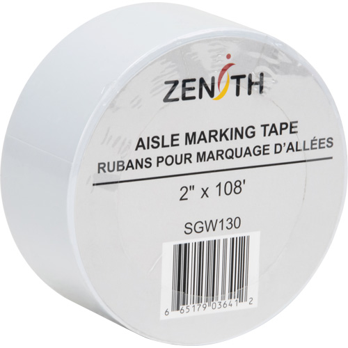 Aisle Marking Tape, 2" x 108', PVC, White Helyx Safety & Industrial Supplies