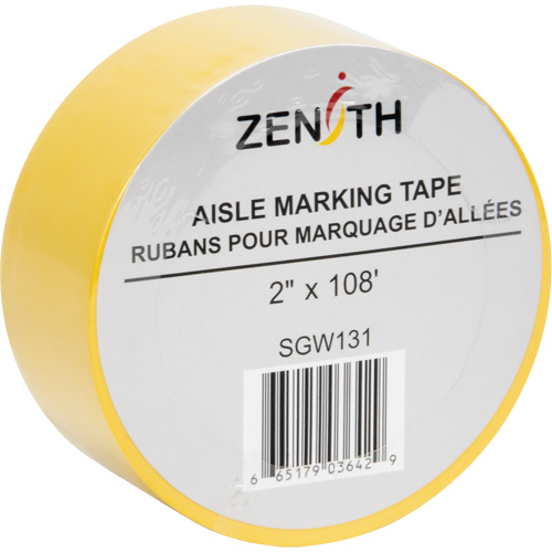 Aisle Marking Tape, 2" x 108', PVC, Yellow Helyx Safety & Industrial Supplies