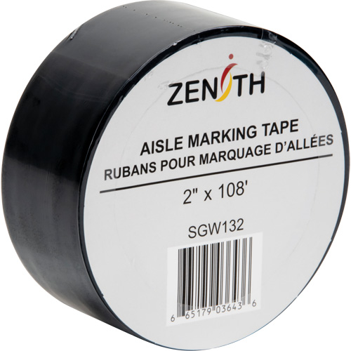 Ruban pour marquage d'all&eacute;es, 2" x 108', PVC, Noir Helyx Safety & Industrial Supplies