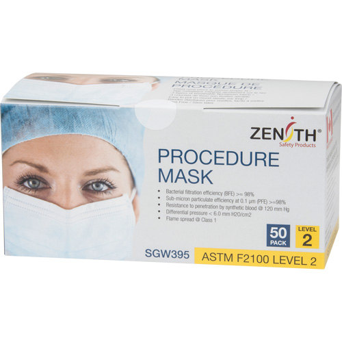 Disposable Procedure Face Masks, ASTM F2100 Level 2, Class 1 Helyx Safety & Industrial Supplies