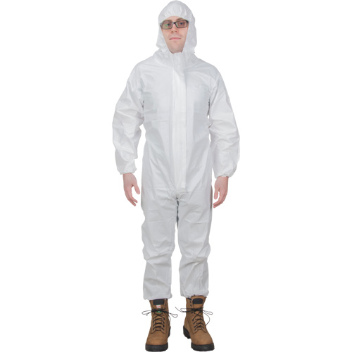 Premium Hooded Coveralls, Small, White, Microporous Helyx Safety & Industrial Supplies