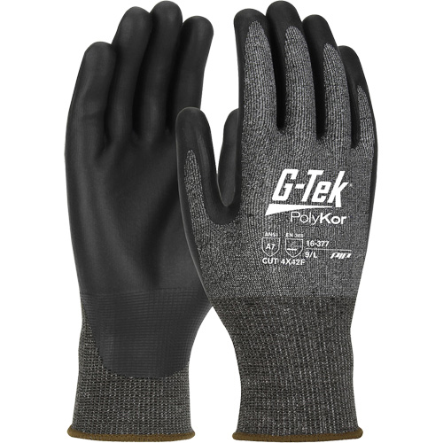 G-Tek&reg; PolyKor&reg; X7 Cut Resistant Gloves, Size Small, 18 Gauge, Polyurethane Coated, Polyethylene Shell, ASTM ANSI Level A7/EN 388 Level F Helyx Safety & Industrial Supplies