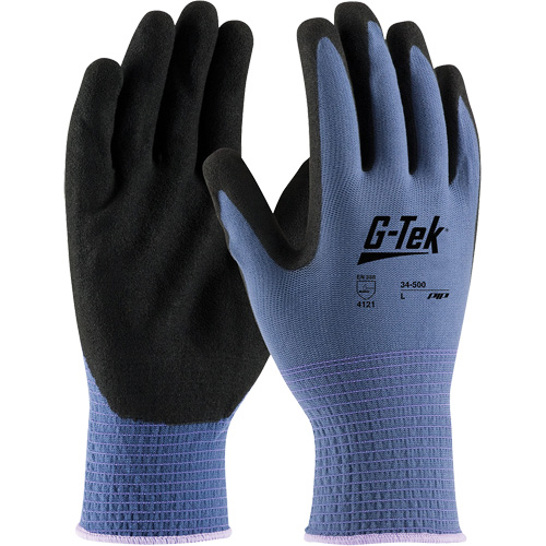 Gants enduits G-Tek GP, Petit, R&ecirc;vetement Nitrile, Calibre 13, Enveloppe en Nylon Helyx Safety & Industrial Supplies