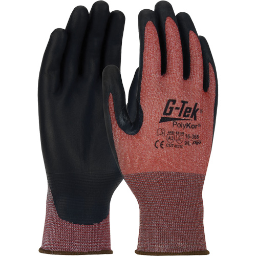 Gants r&eacute;sistants aux coupures G-Tek PolyKor X7 Neuroma, Taille Petit, Calibre 18, Rev&ecirc;tement Polyur&eacute;thane, Enveloppe en Poly&eacute;thyl&egrave;ne, ASTM ANSI niveau A3/EN 388 niveau C Helyx Safety & Industrial Supplies