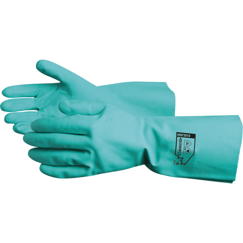 Chemstop Chemical Resistant Gloves, Size 7, 12" L, Nitrile, Flock-Lined Inner Lining, 15-mil Helyx Safety & Industrial Supplies