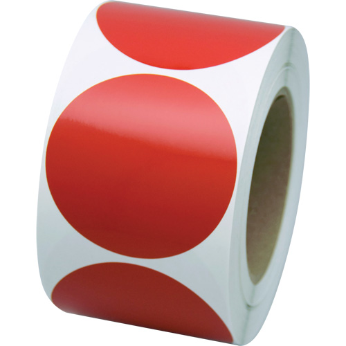 Formes de marquage, Cercle, 3" lo x 3" la, Rouge, Vinyle Helyx Safety & Industrial Supplies