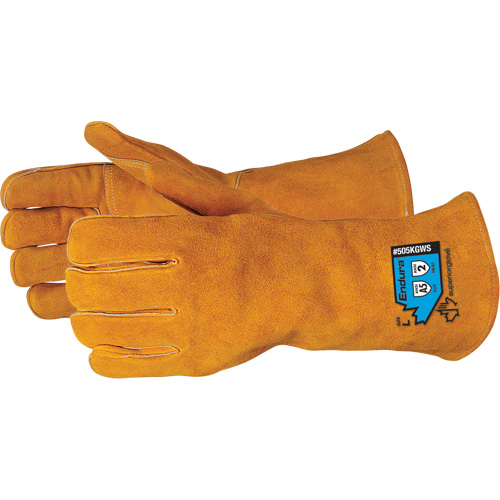 Gants de soudure de luxe r&eacute;sistants aux coupures Endura, Cuir de vache refendu, Taille Petit Helyx Safety & Industrial Supplies