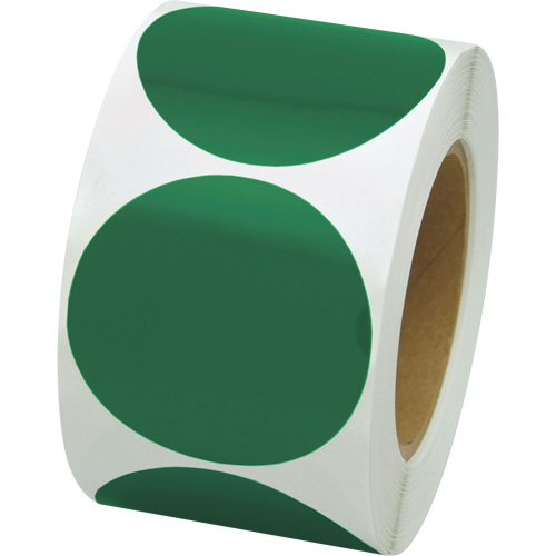 Pastilles de marquage color&eacute;es, Cercle, 3" lo x 3" la, Vert, Vinyle Helyx Safety & Industrial Supplies